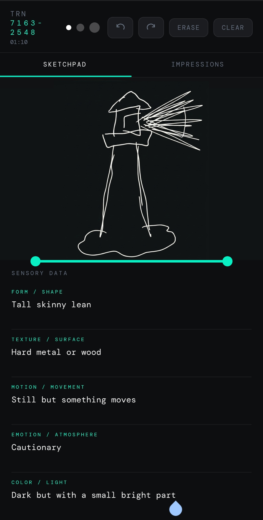 Sketch and impressions screen